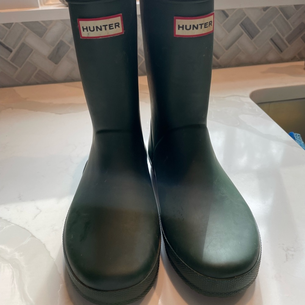 Kids hunter boots- green, size 3